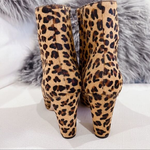 Jimmy Choo Mirren Square-Toe Leopard-Print Leather Ankle Boots 38 - Picture 5 of 7